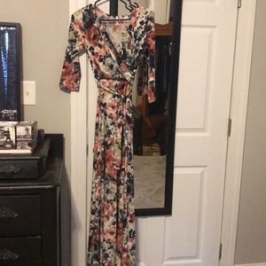 Tie front wrap dress